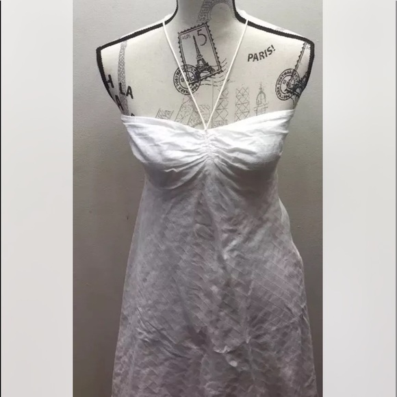 Loft Ann Taylor Women Halter Cotton White Summer Dress Sz 2 - Picture 6 of 9